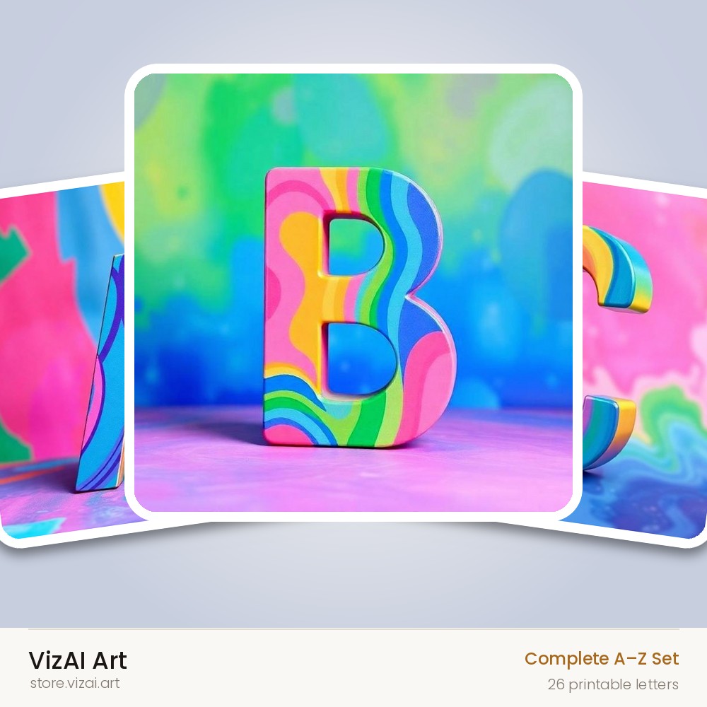 VizAI Art — complete A–Z printable alphabet set