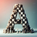 Chessboard Strategy alphabet — printable letter A