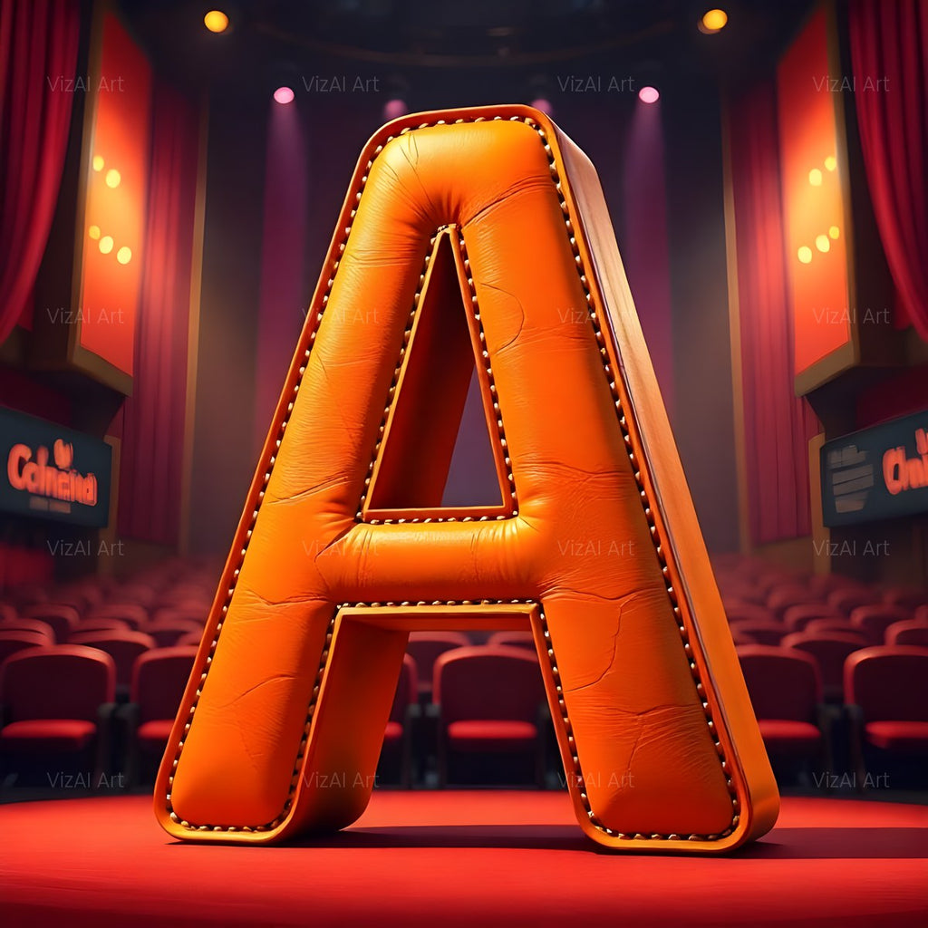Cinema Marquee Stage alphabet — printable letter A
