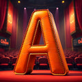 Cinema Marquee Stage alphabet — printable letter A