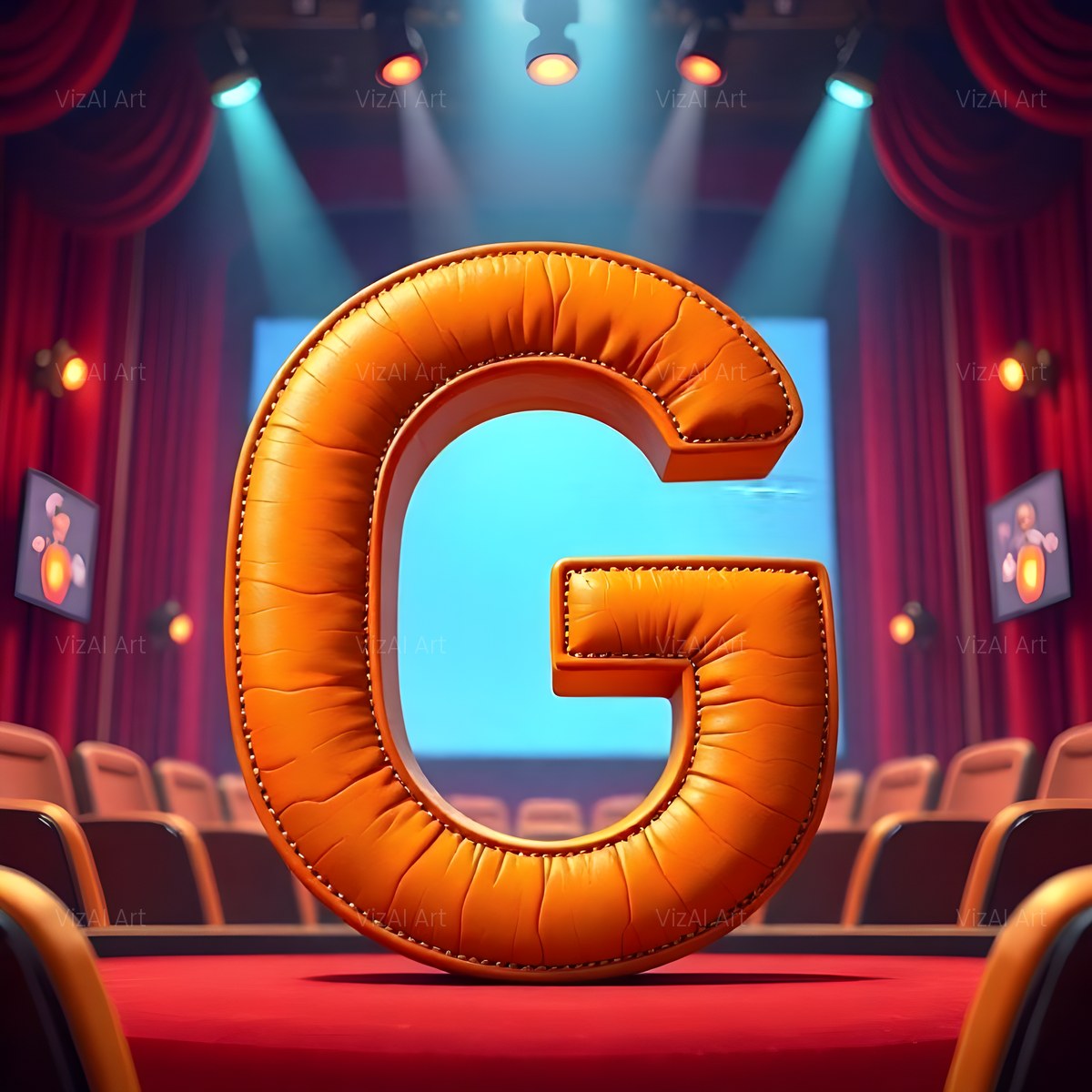 Cinema Marquee Stage alphabet — printable letter G