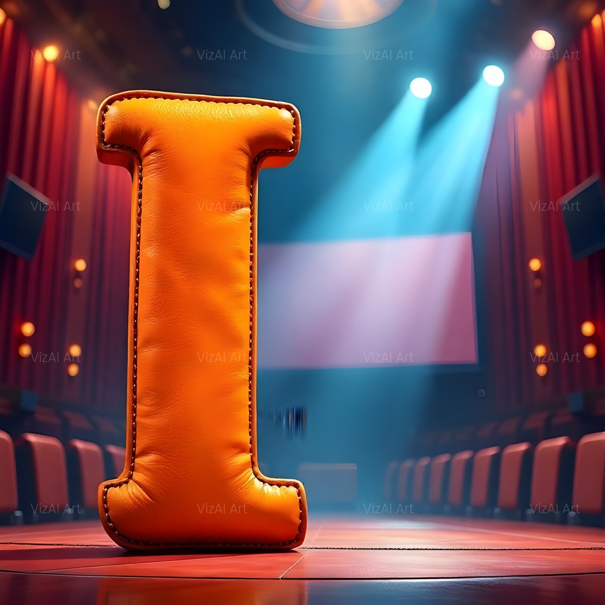 Cinema Marquee Stage alphabet — printable letter I