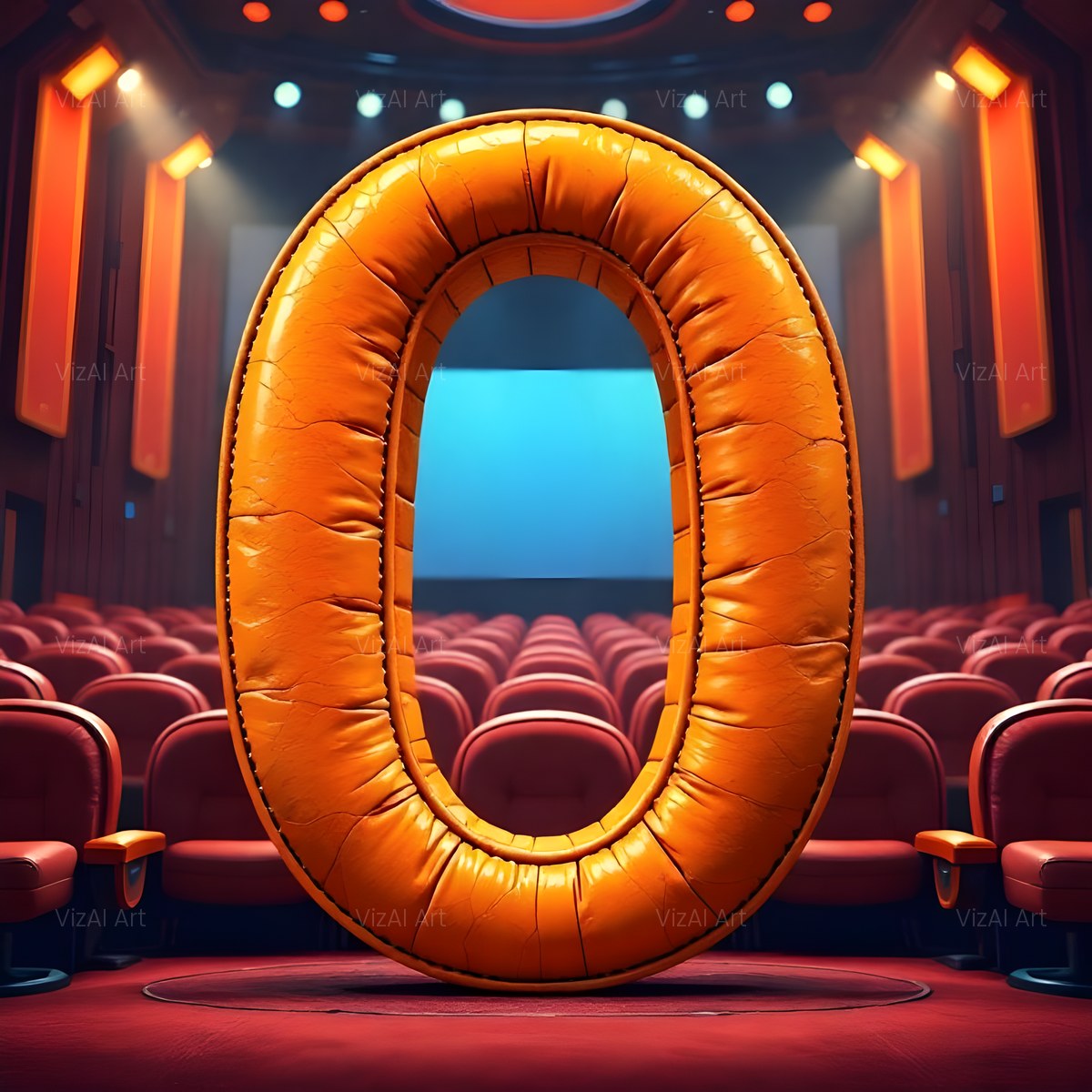 Cinema Marquee Stage alphabet — printable letter O