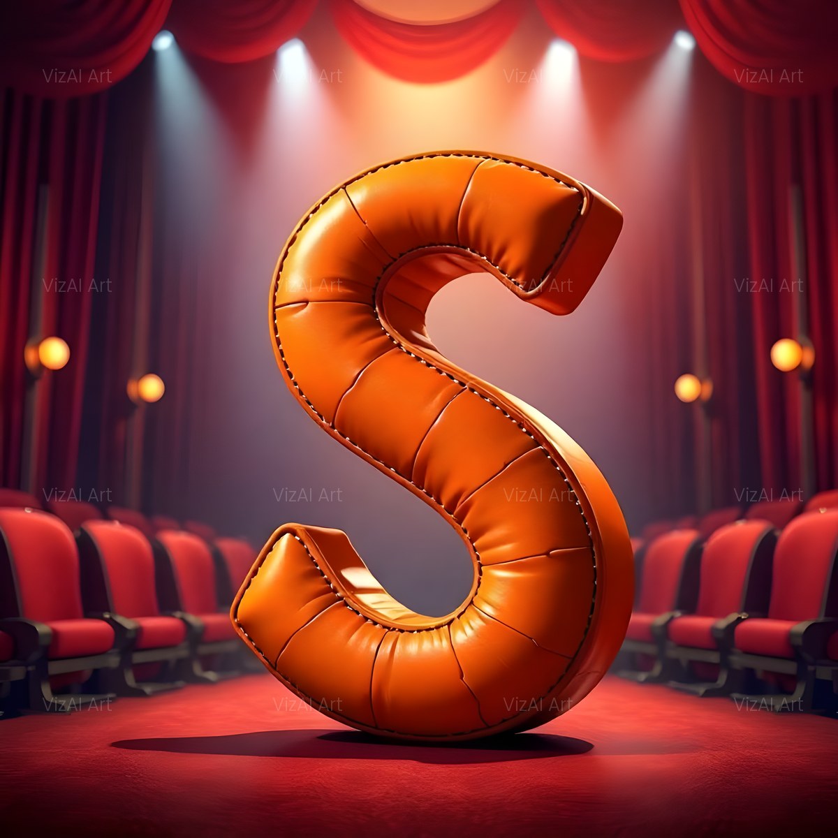 Cinema Marquee Stage alphabet — printable letter S
