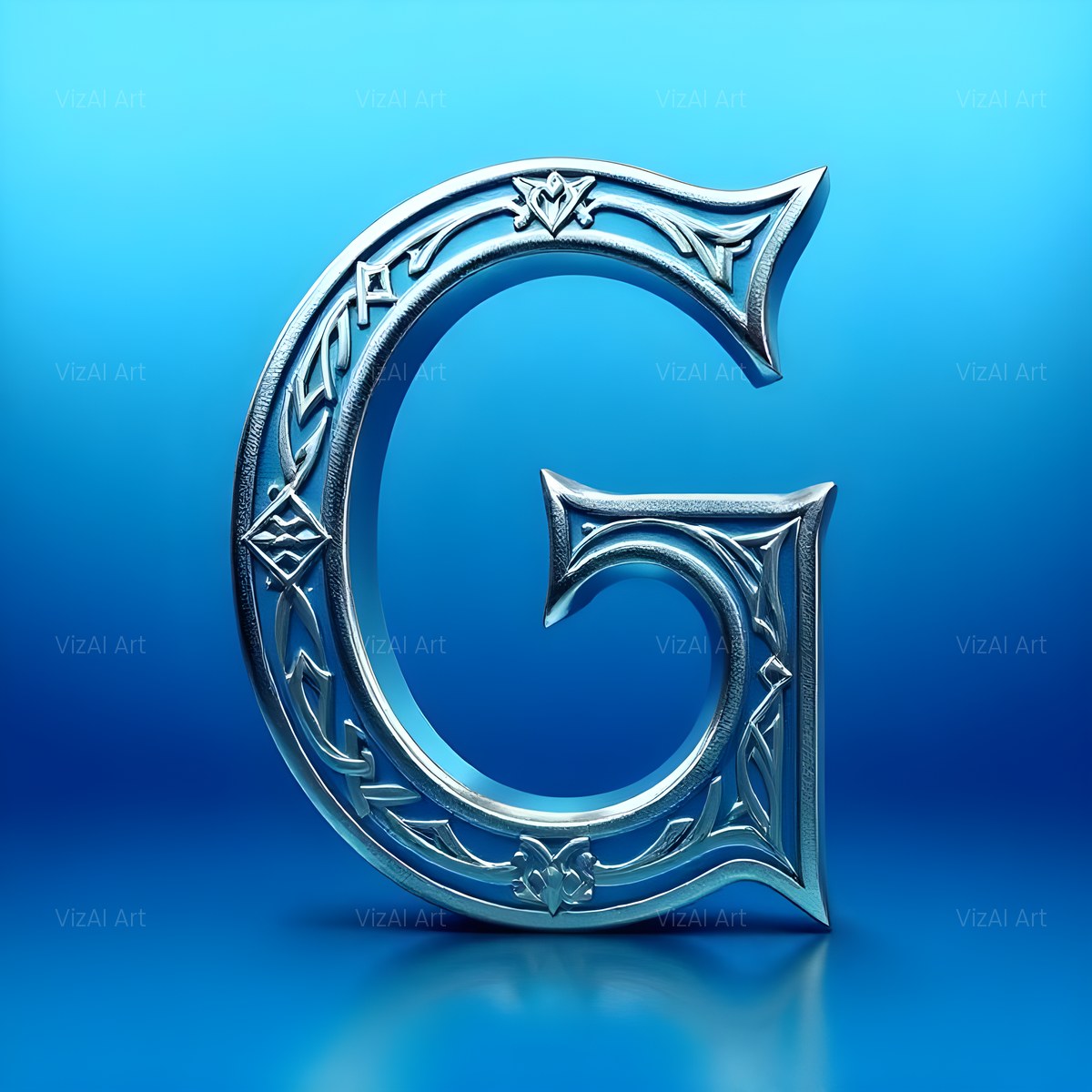 Celtic Knot Silver alphabet — printable letter G