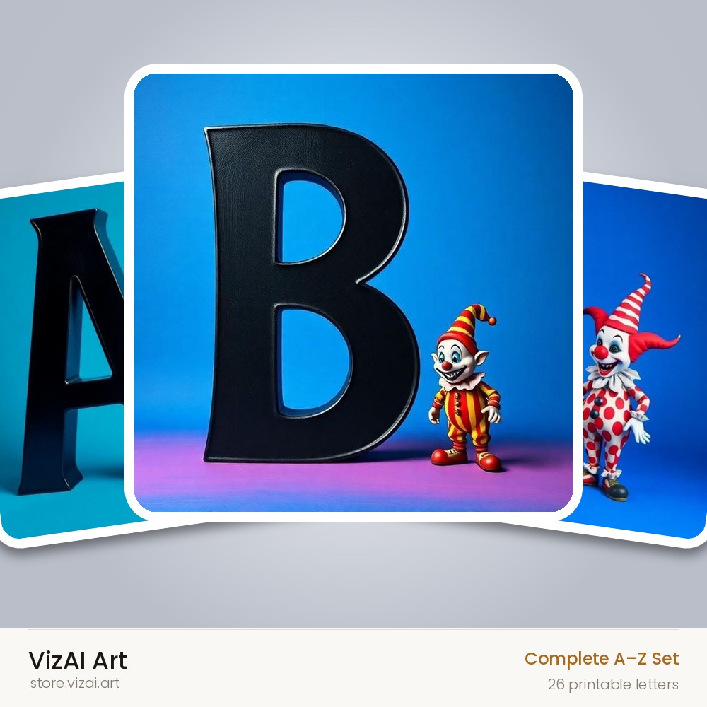 VizAI Art — complete A–Z printable alphabet set