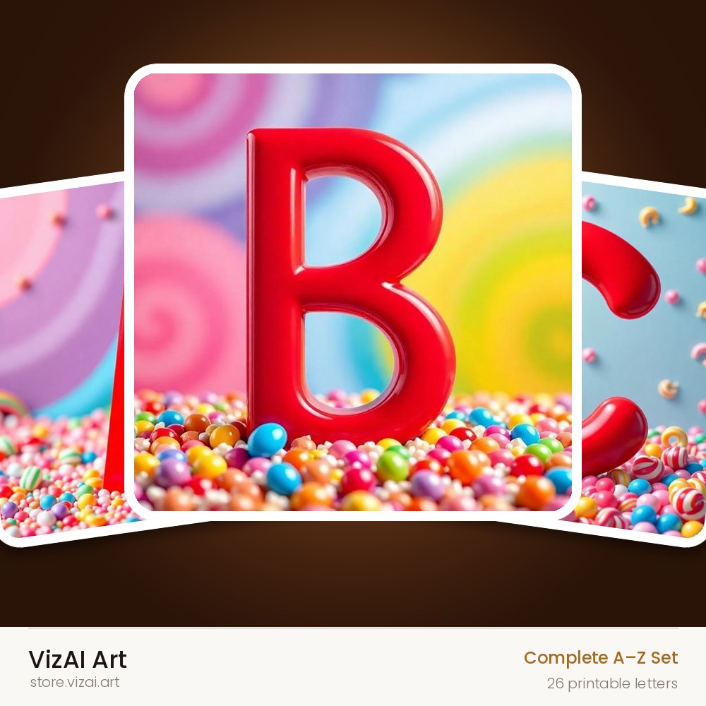 VizAI Art — complete A–Z printable alphabet set