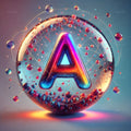 Crystal Ball alphabet — printable letter A