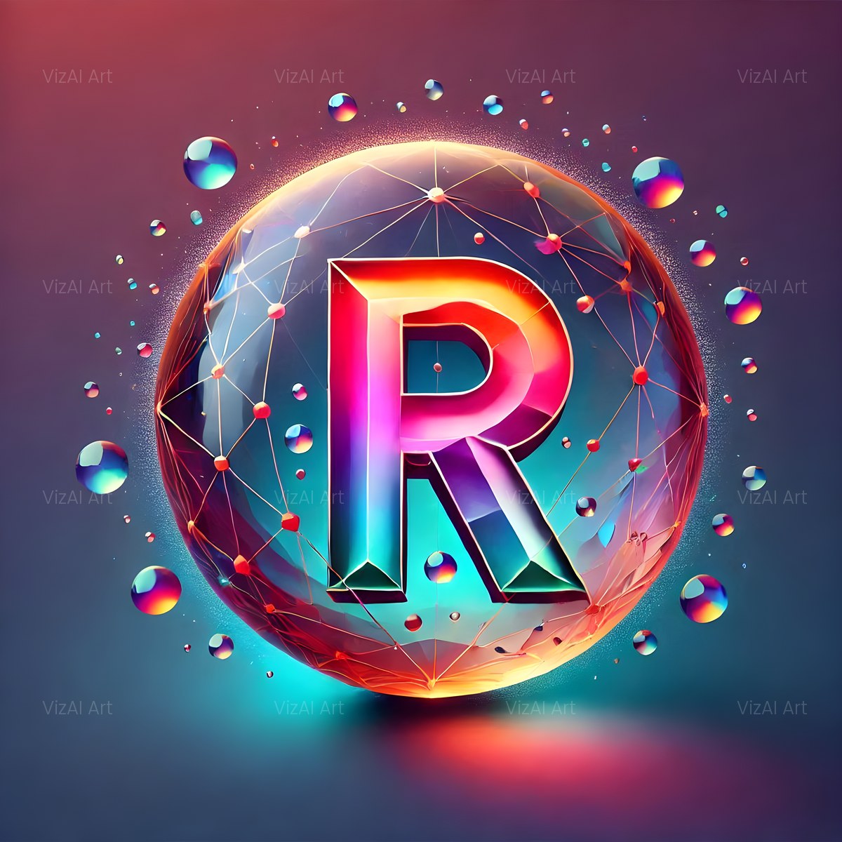 Crystal Ball alphabet — printable letter R