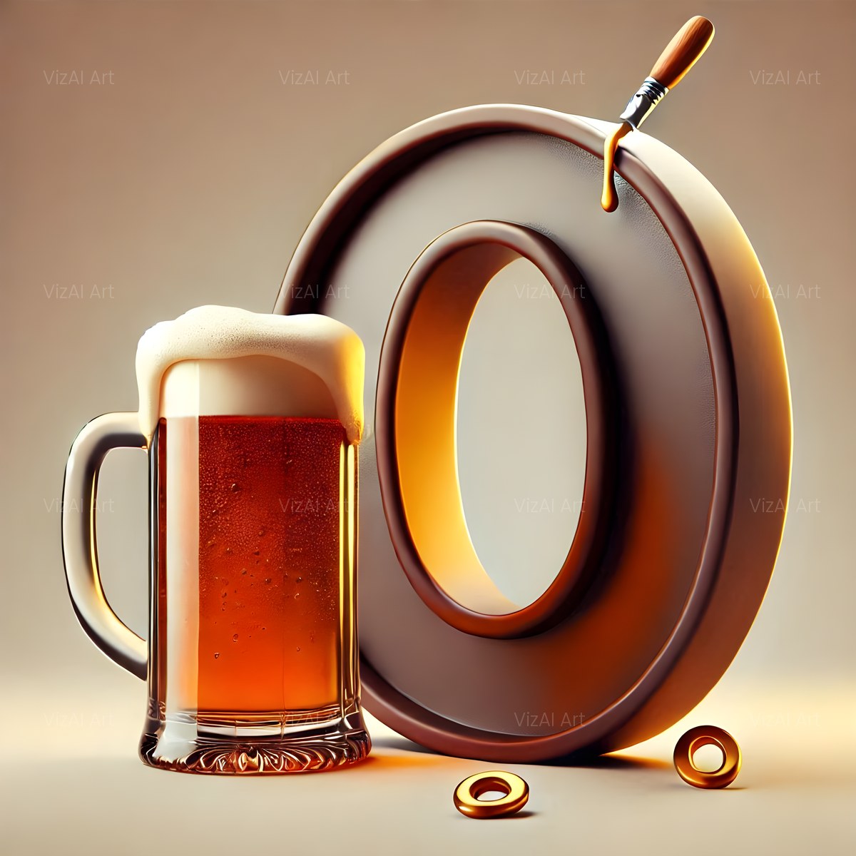 Craft Beer Tankard alphabet — printable letter O