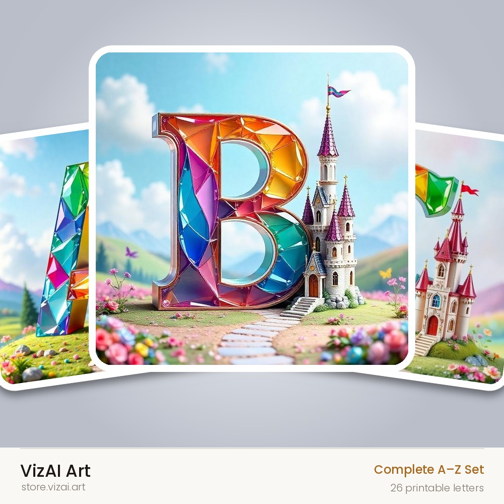 VizAI Art — complete A–Z printable alphabet set