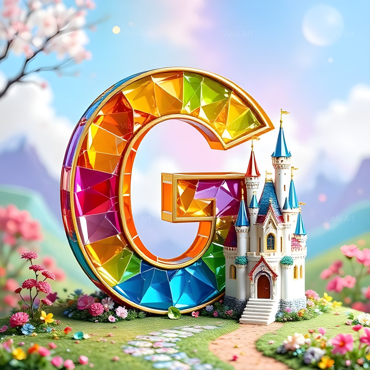 Fairytale Castle alphabet — printable letter G