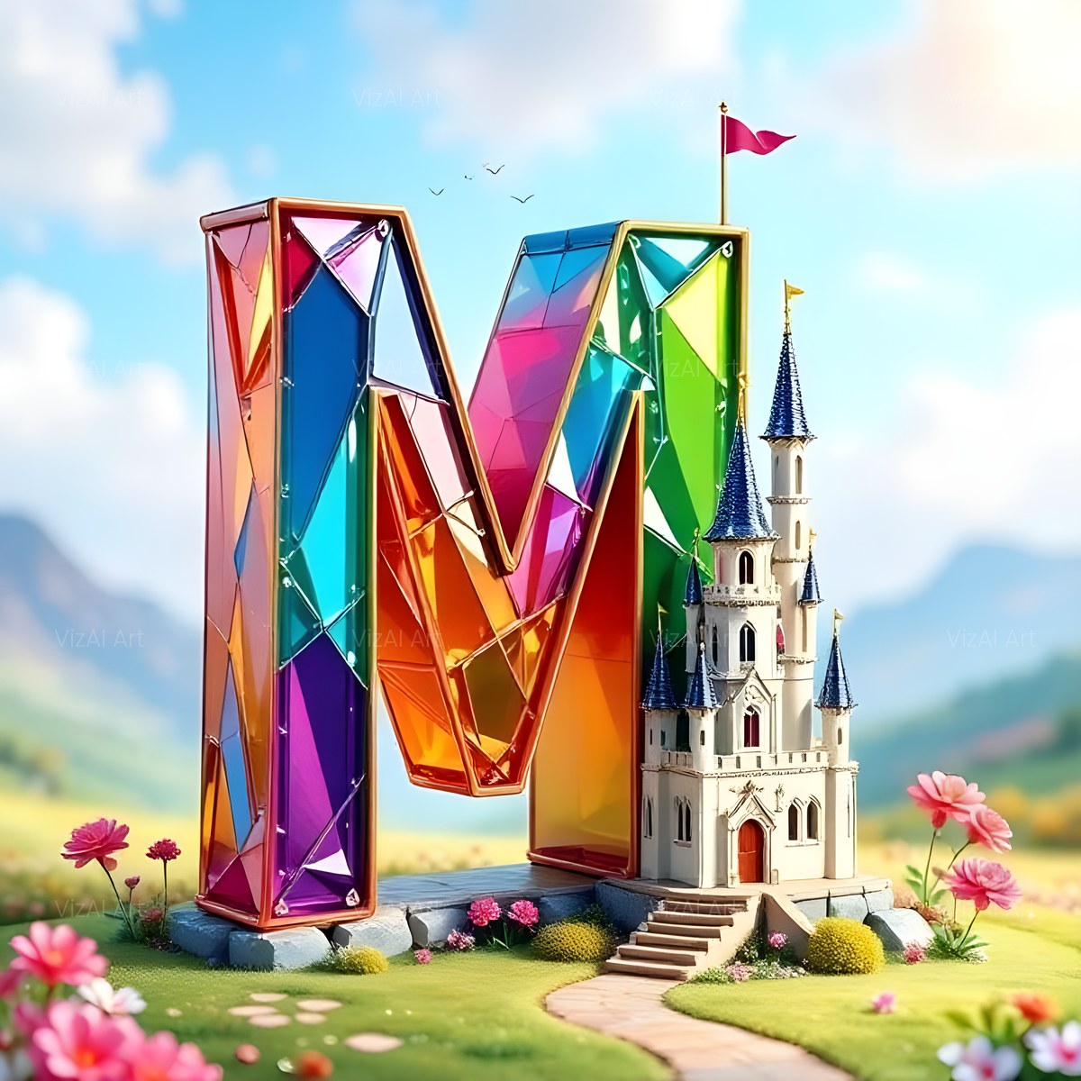 Fairytale Castle alphabet — printable letter M