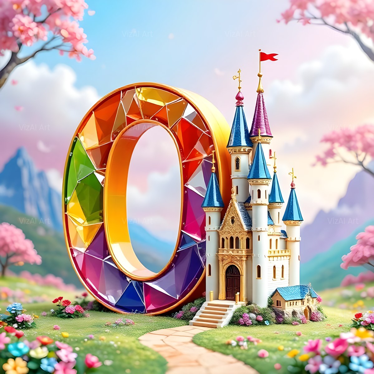 Fairytale Castle alphabet — printable letter O