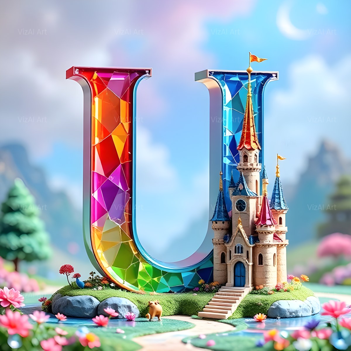 Fairytale Castle alphabet — printable letter U