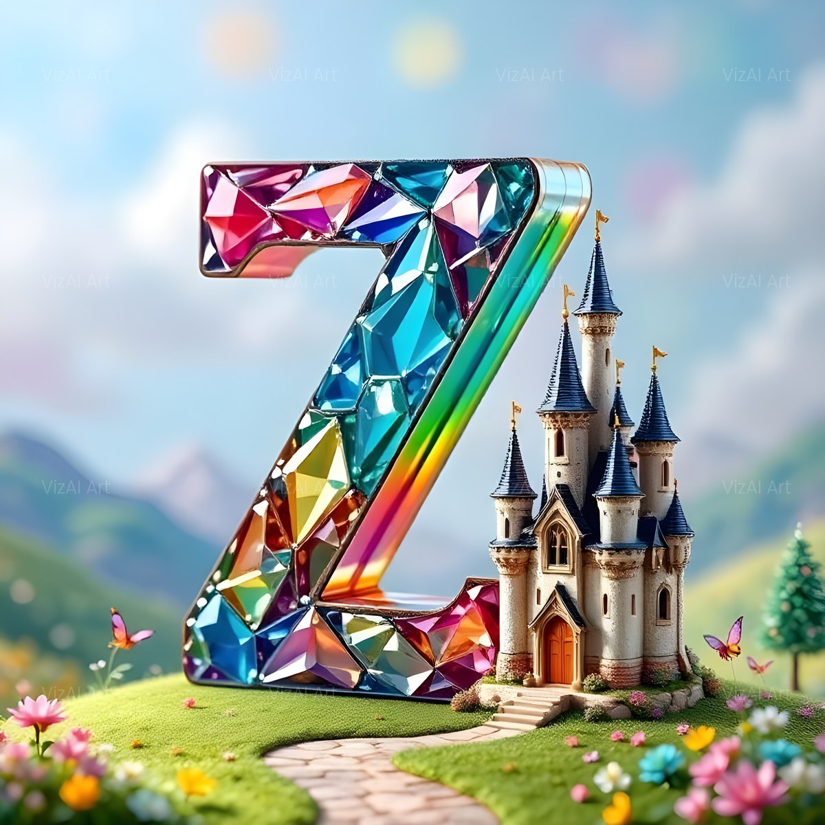 Fairytale Castle alphabet — printable letter Z