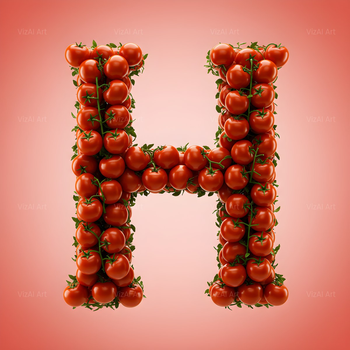 Cherry Tomato Vine alphabet — printable letter H