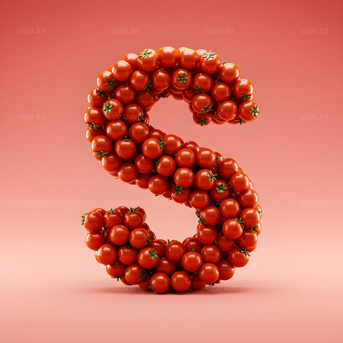 Cherry Tomato Vine alphabet — printable letter S