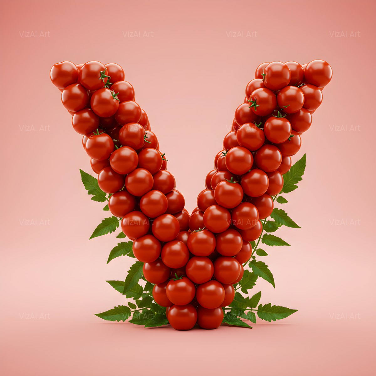 Cherry Tomato Vine alphabet — printable letter V