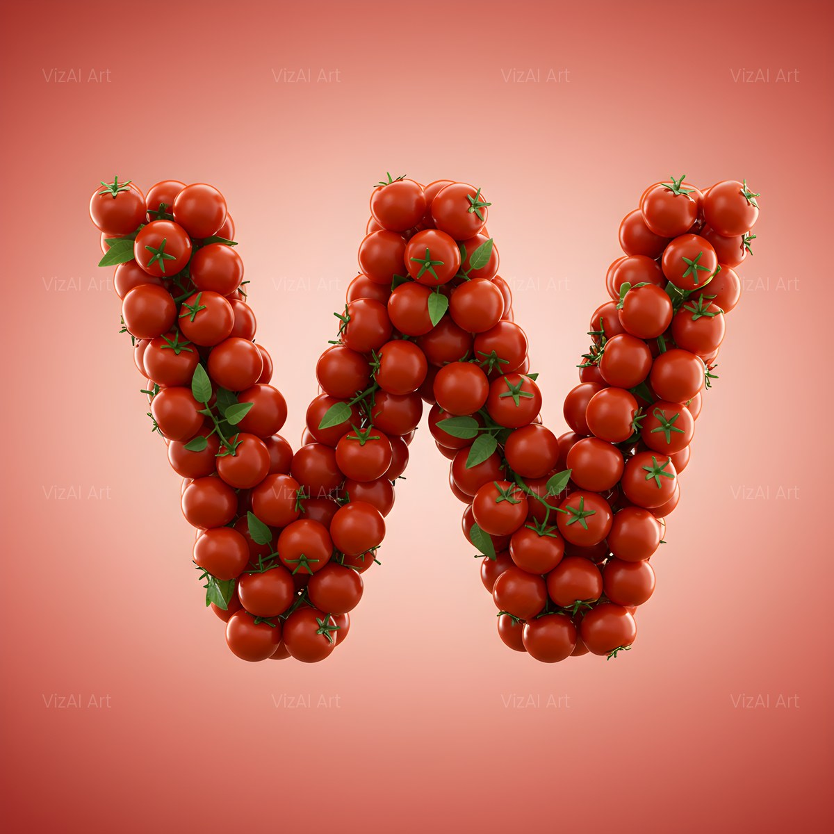 Cherry Tomato Vine alphabet — printable letter W