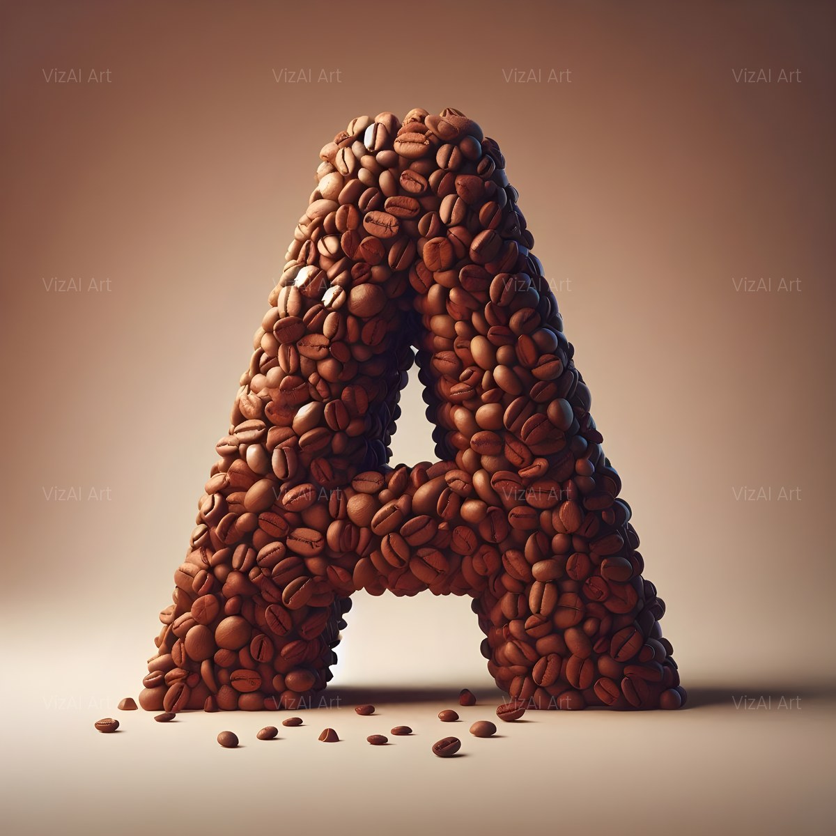 Coffee Bean alphabet — printable letter A
