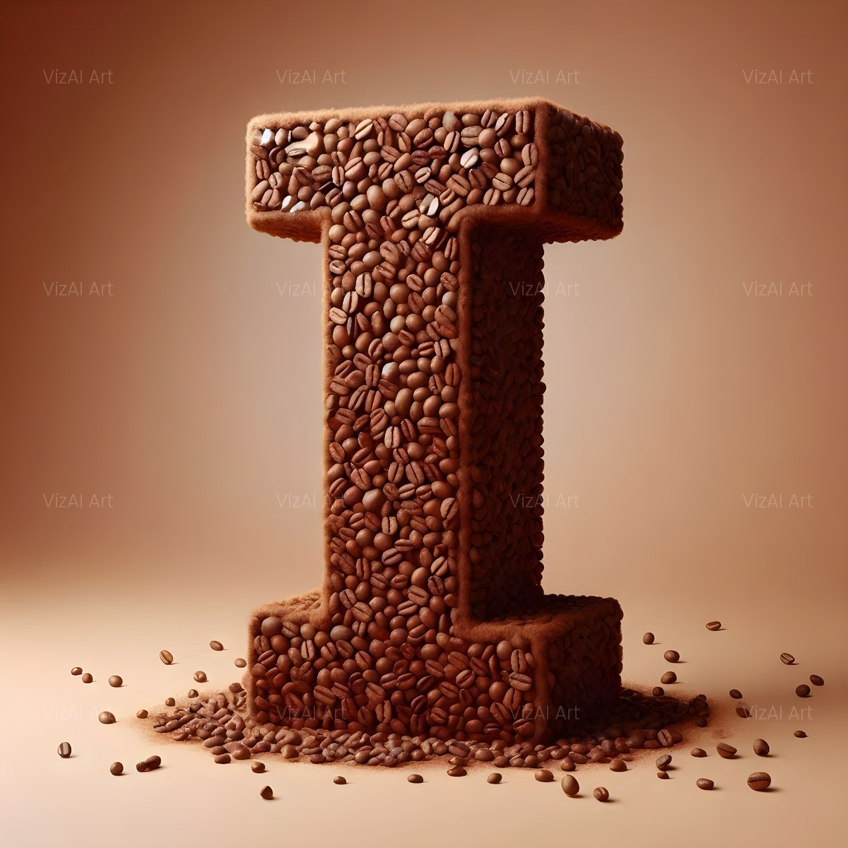 Coffee Bean alphabet — printable letter I