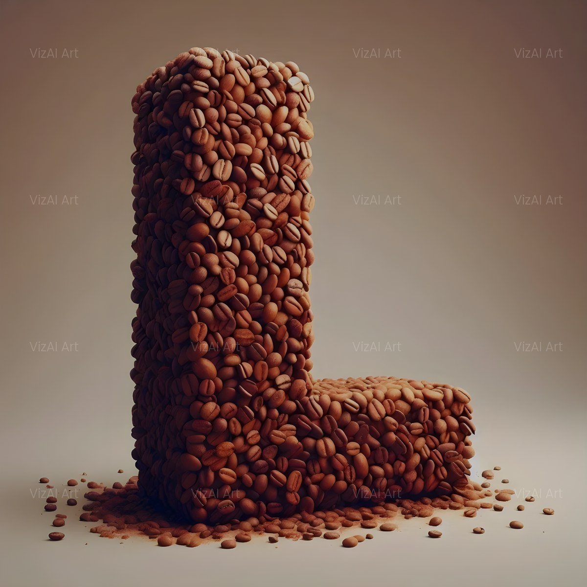 Coffee Bean alphabet — printable letter L