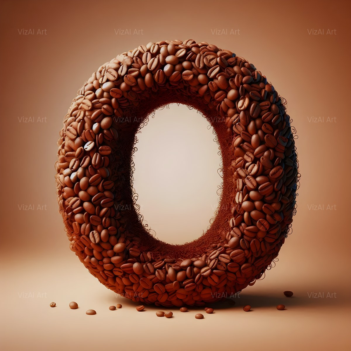 Coffee Bean alphabet — printable letter O