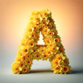 Daffodil Meadow alphabet — printable letter A
