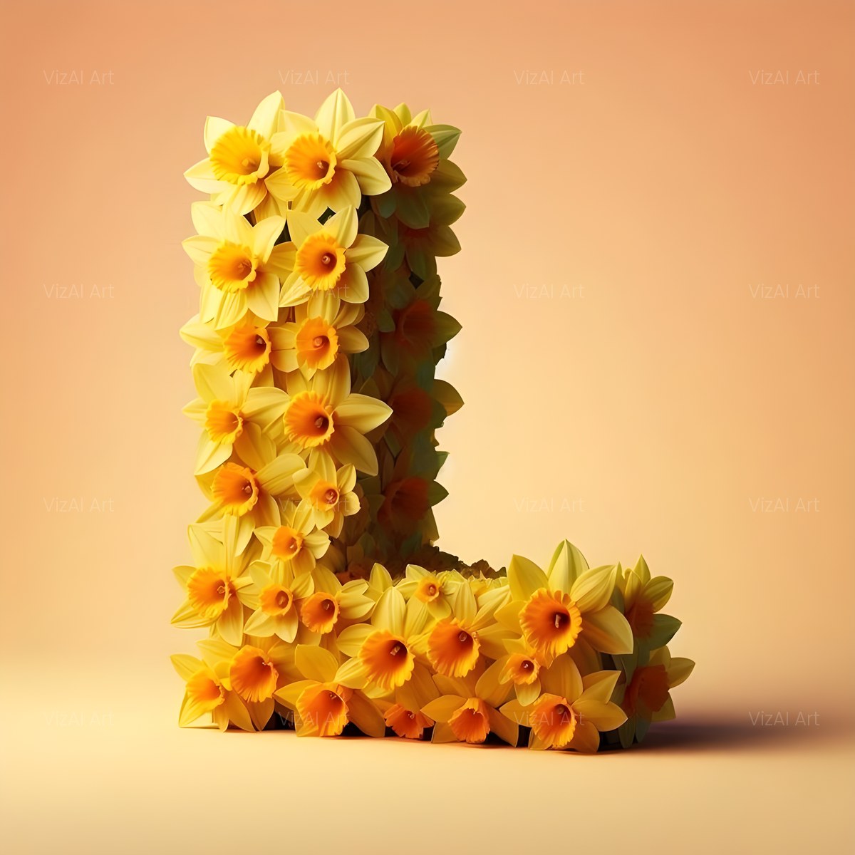 Daffodil Meadow alphabet — printable letter L