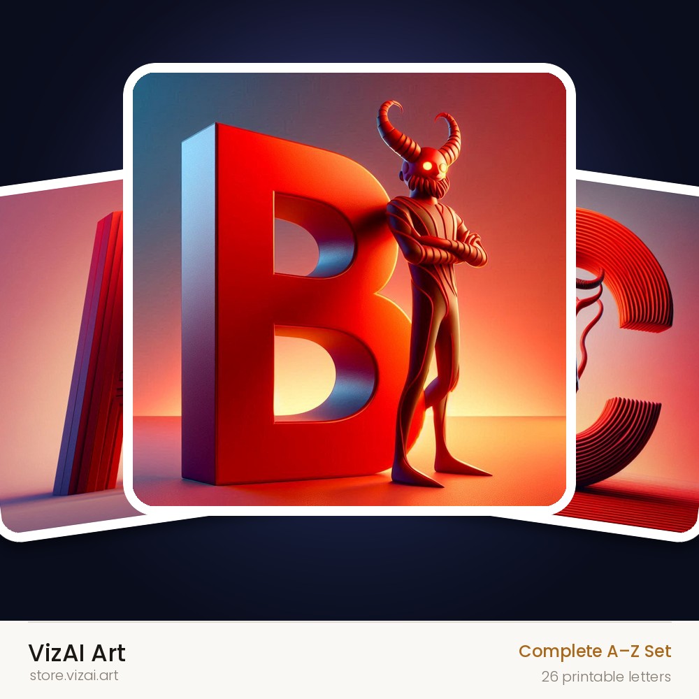 VizAI Art — complete A–Z printable alphabet set