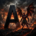 Scorched Hellfire Stone alphabet — printable letter A