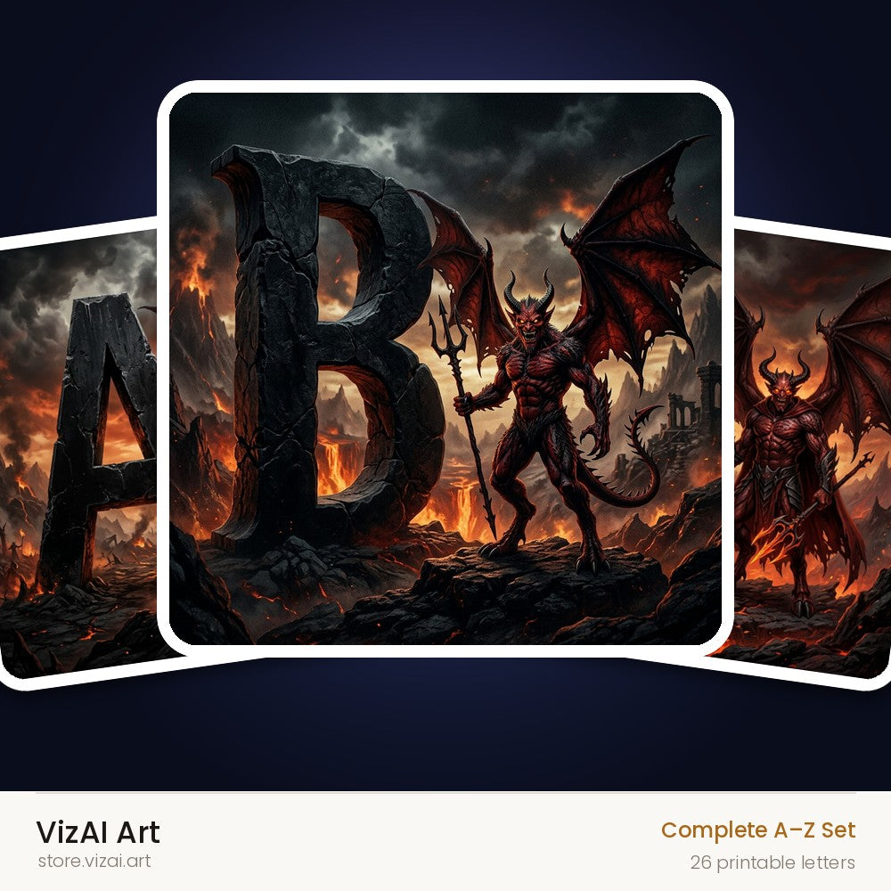 VizAI Art — complete A–Z printable alphabet set