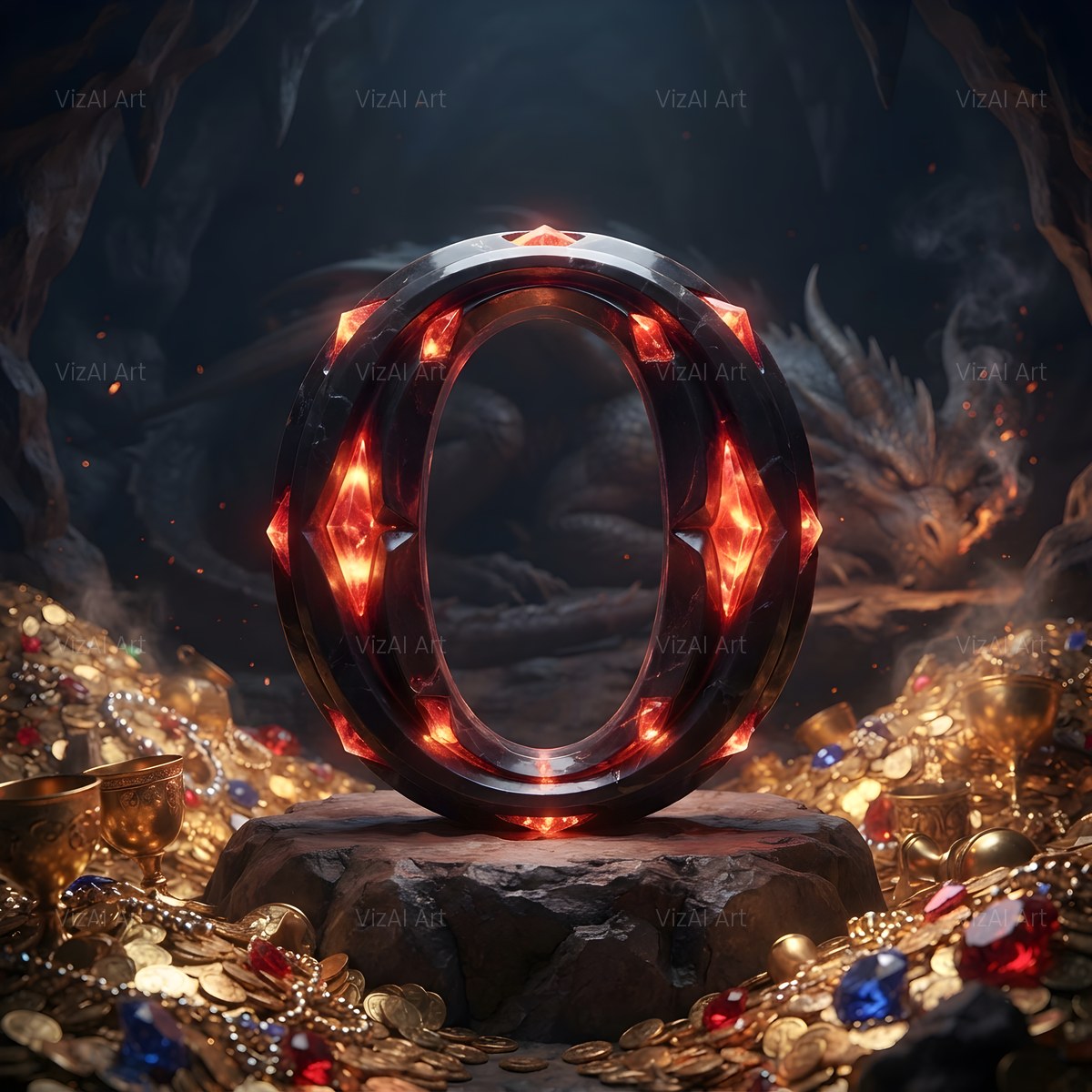 Dragon Lava Cave alphabet — printable letter O