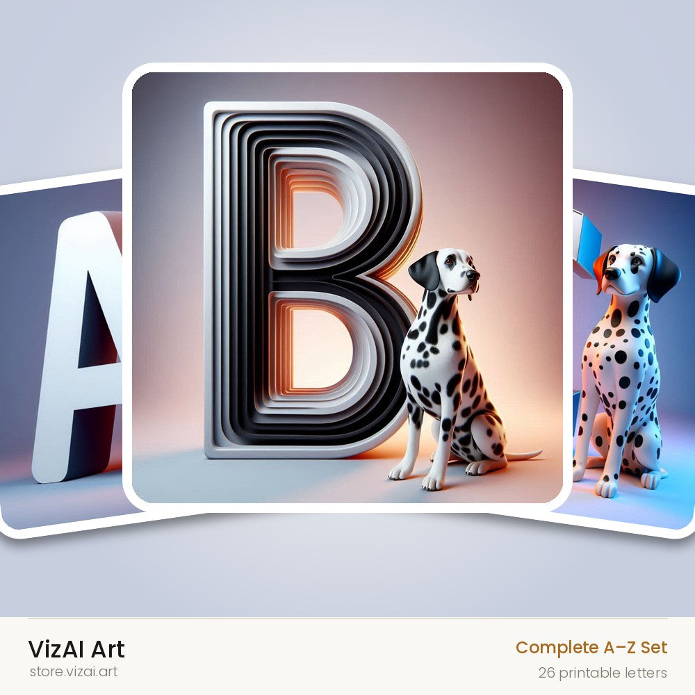 VizAI Art — complete A–Z printable alphabet set