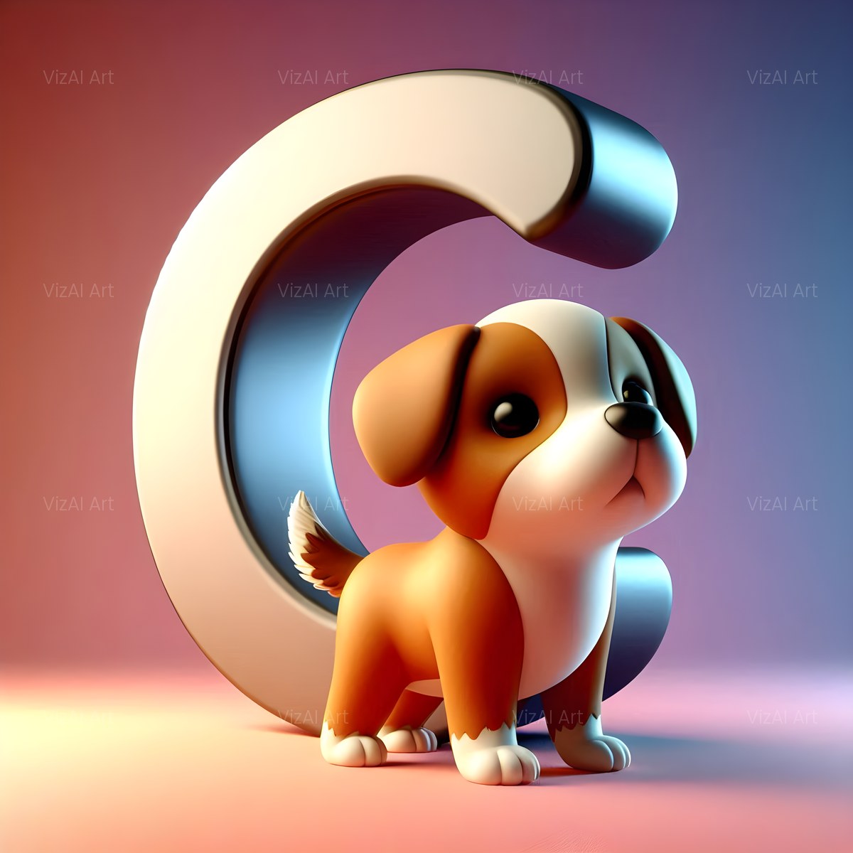 Amber Puppy Play alphabet — printable letter C