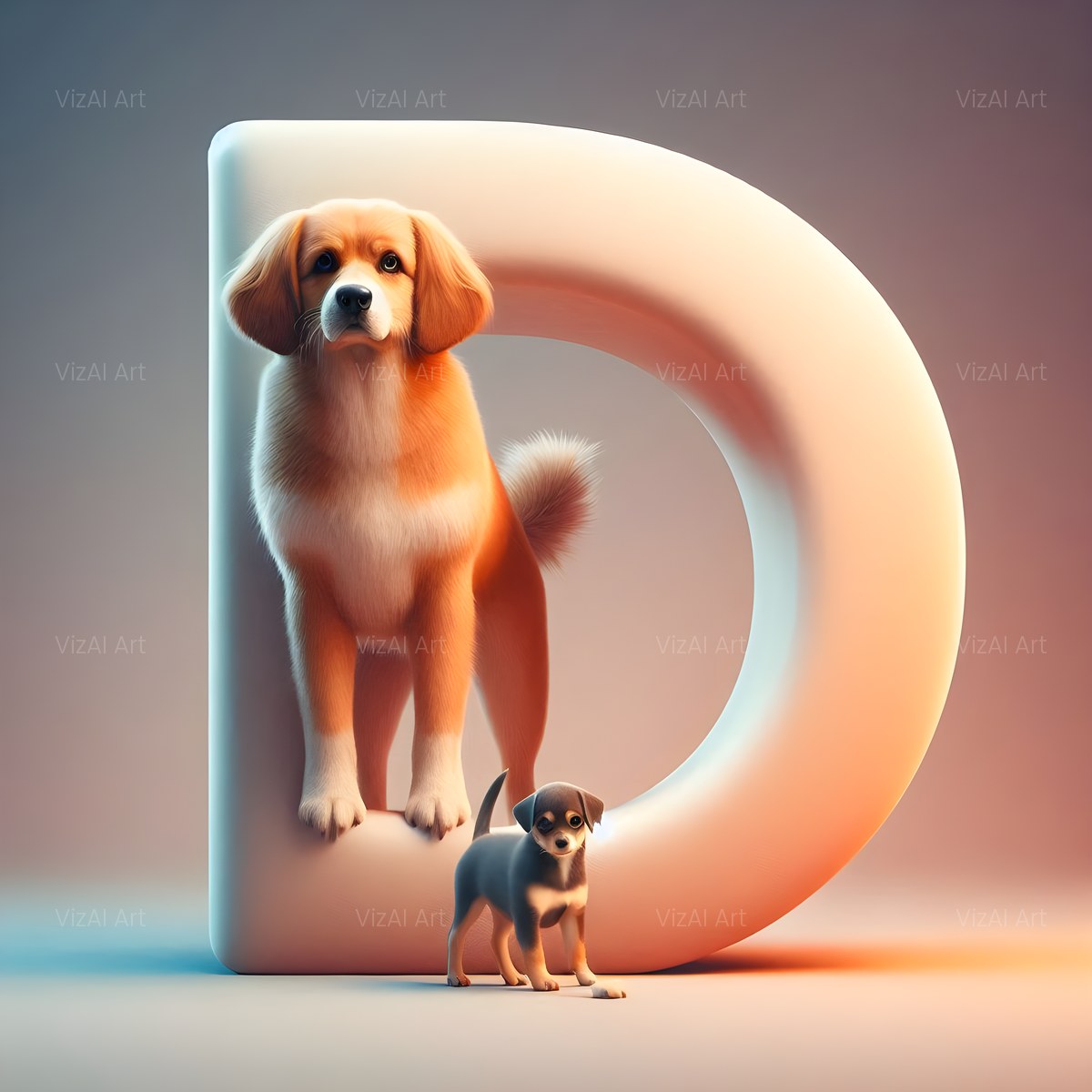 Amber Puppy Play alphabet — printable letter D
