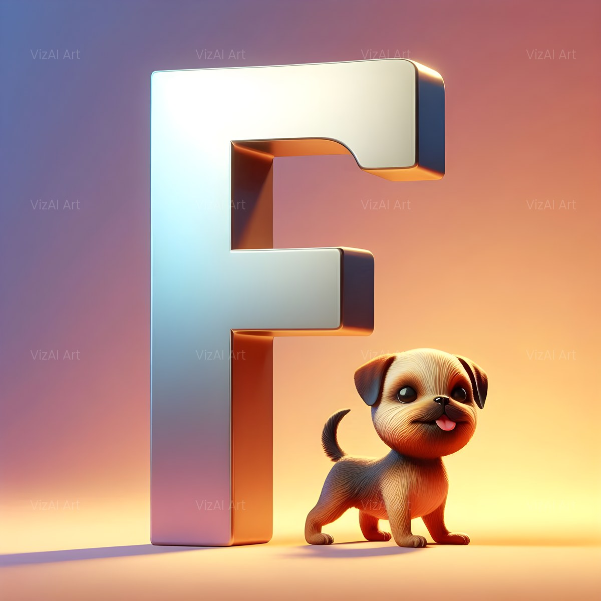 Amber Puppy Play alphabet — printable letter F