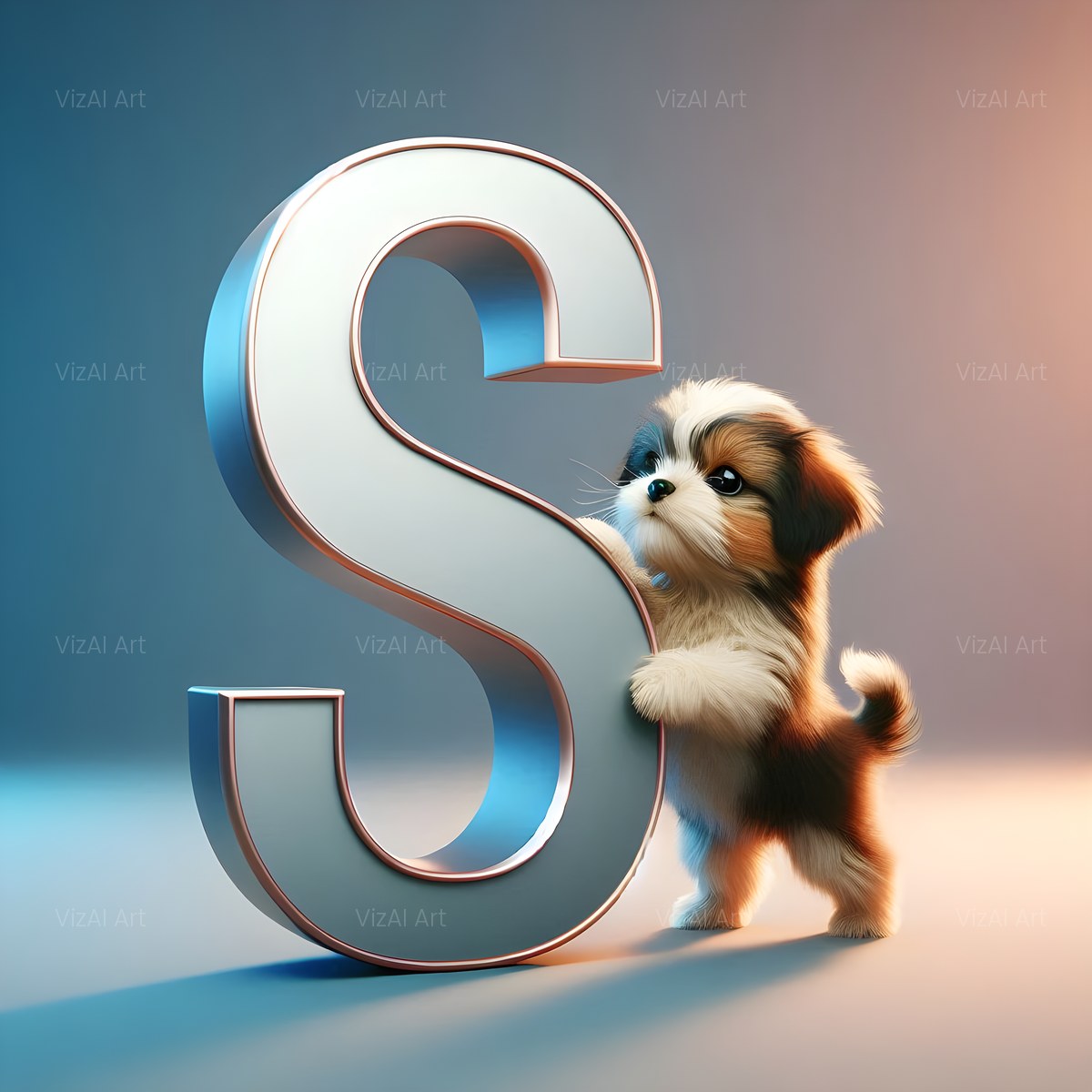 Amber Puppy Play alphabet — printable letter S