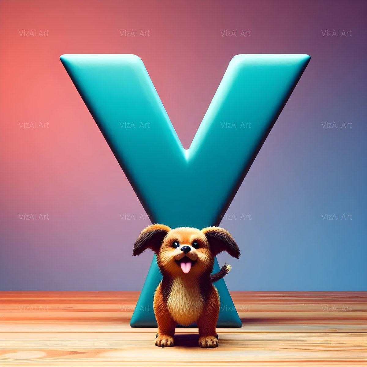 Amber Puppy Play alphabet — printable letter Y