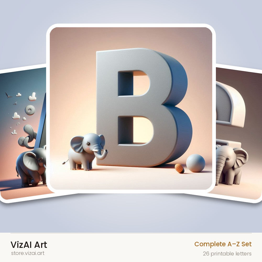 VizAI Art — complete A–Z printable alphabet set