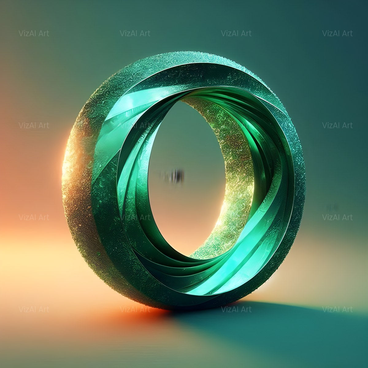 Emerald Crystal alphabet — printable letter O