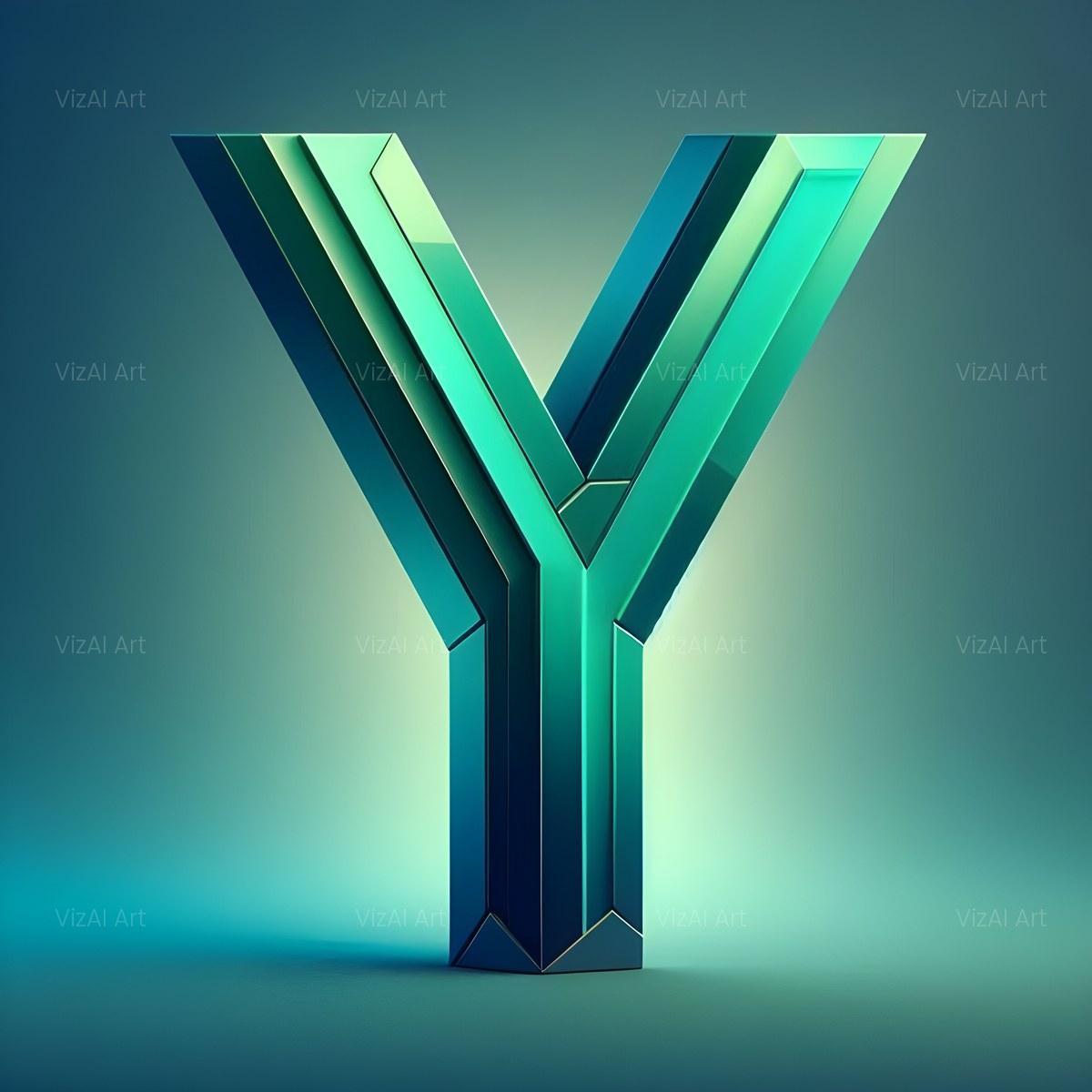 Emerald Crystal alphabet — printable letter Y