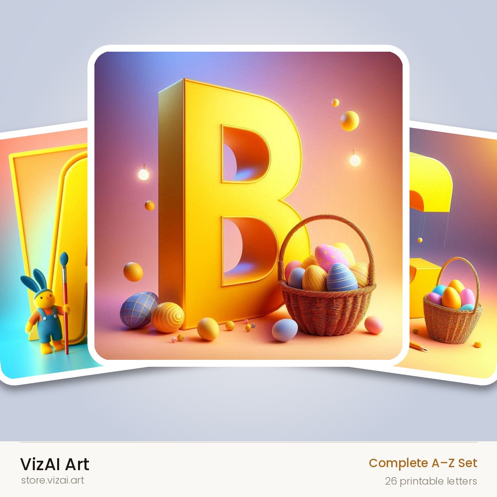 VizAI Art — complete A–Z printable alphabet set