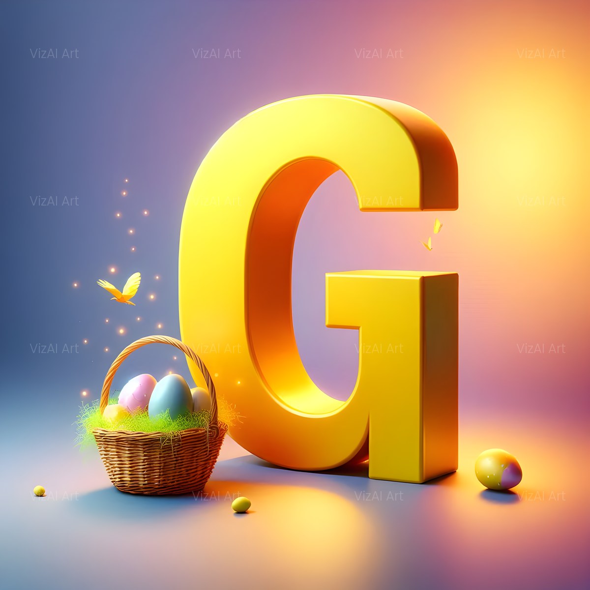 Easter Egg alphabet — printable letter G