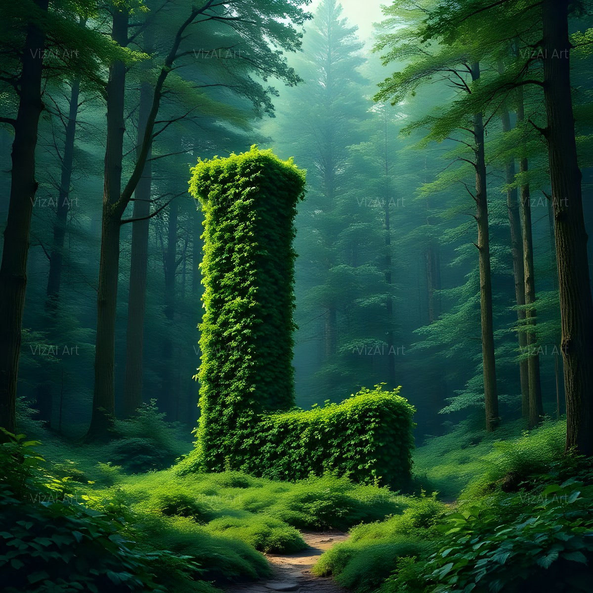 Enchanted Forest Moss alphabet — printable letter L