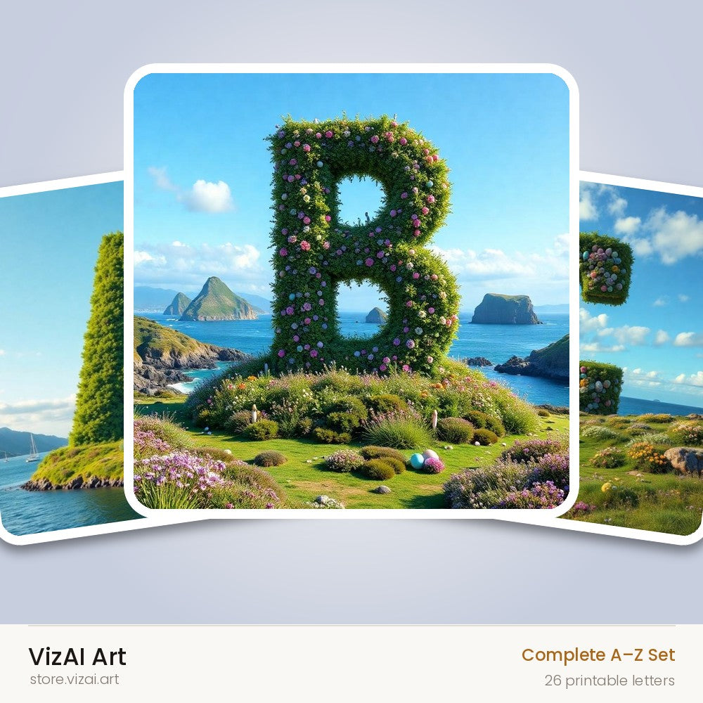 Easter Island Moai alphabet — choose an individual printable letter