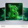 Emerald Smoke Swirl alphabet — choose an individual printable letter