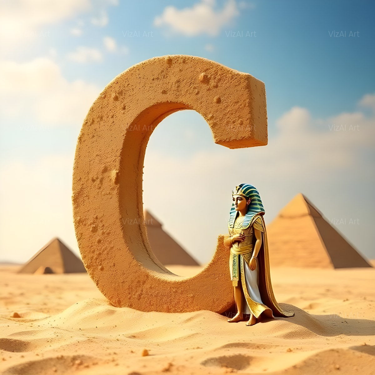 Egyptian Pharaoh Sand alphabet — printable letter C