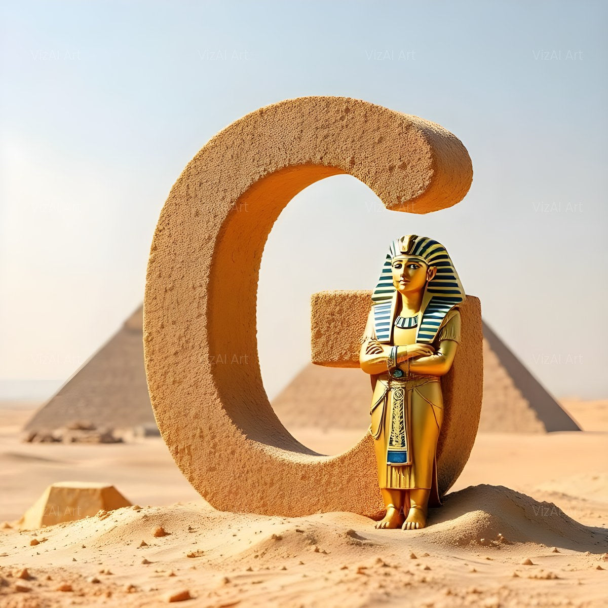Egyptian Pharaoh Sand alphabet — printable letter G